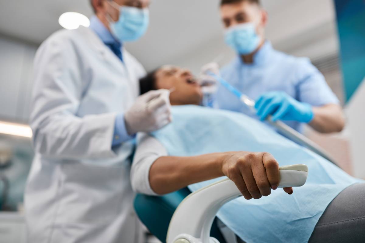 patient receiving dental exam